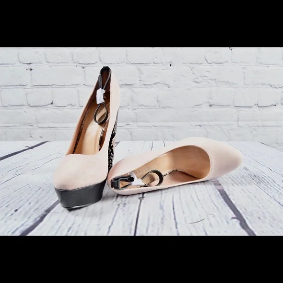 One Day Sale Kadence Suede Snake Skin Print Platform Pumps Size 8.5 - Picture 14 of 16